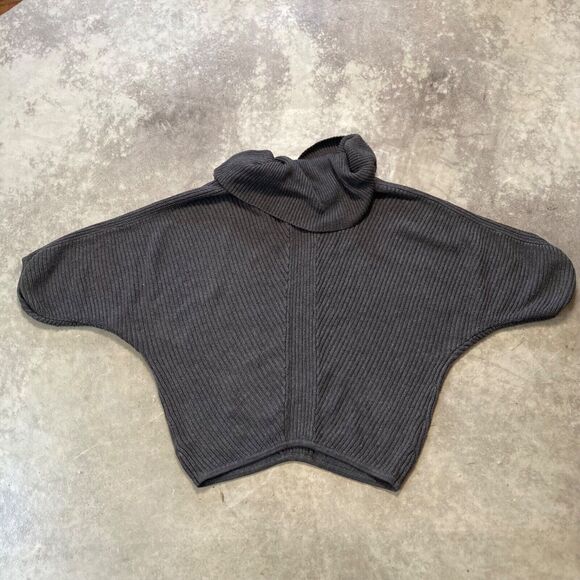 Vivienne Tam Sweater Small‎ Olive Green Cowl Neck 3/4 Sleeve Pullover Knit - Picture 4 of 8